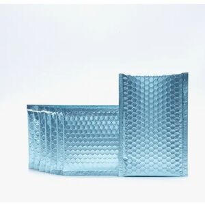 20- 4x8 icy blue matte metallic bubble mailer